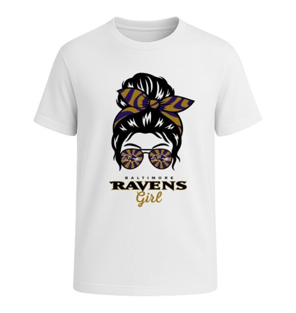 Baltimore Ravens girl Girl Messy Bun Glasses