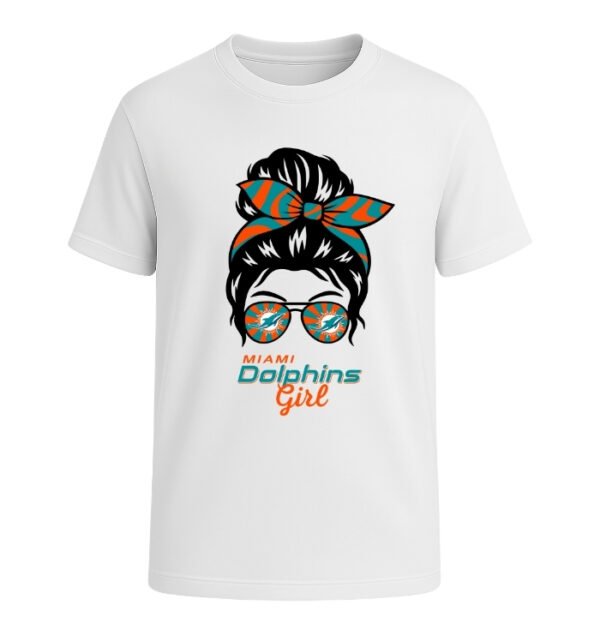 Miami Dolphins Girl Messy Bun Glasses