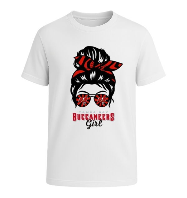 Tampa Bay Buccaneers Girl Messy Bun Glasses