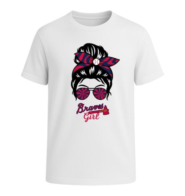 Atlanta Braves Girl Messy Bun Glasses
